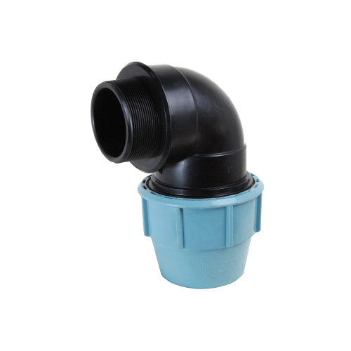 COUDE MALE A COMPRESSION PEHD